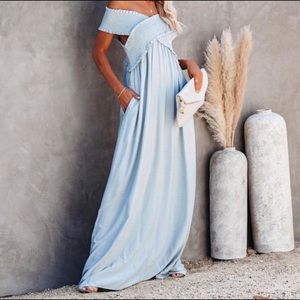 Vici yarrow off the shoulder maxi dress